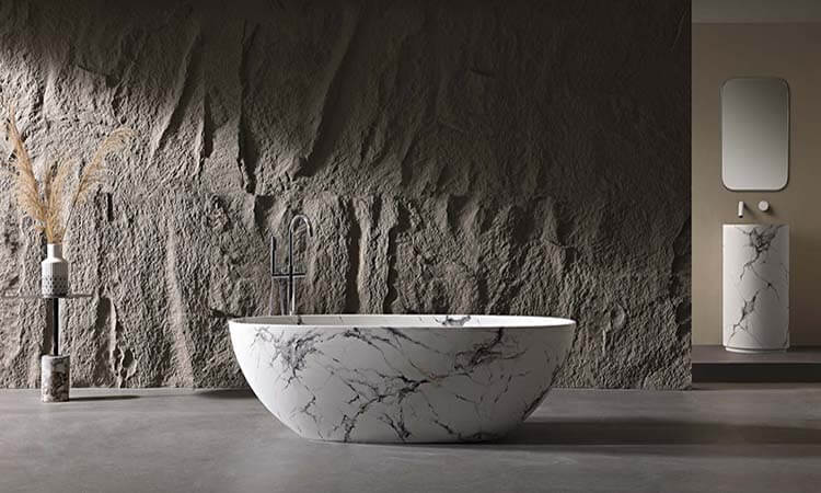 Why Marble-Textured Tubs Are the New Bathroom Favorite