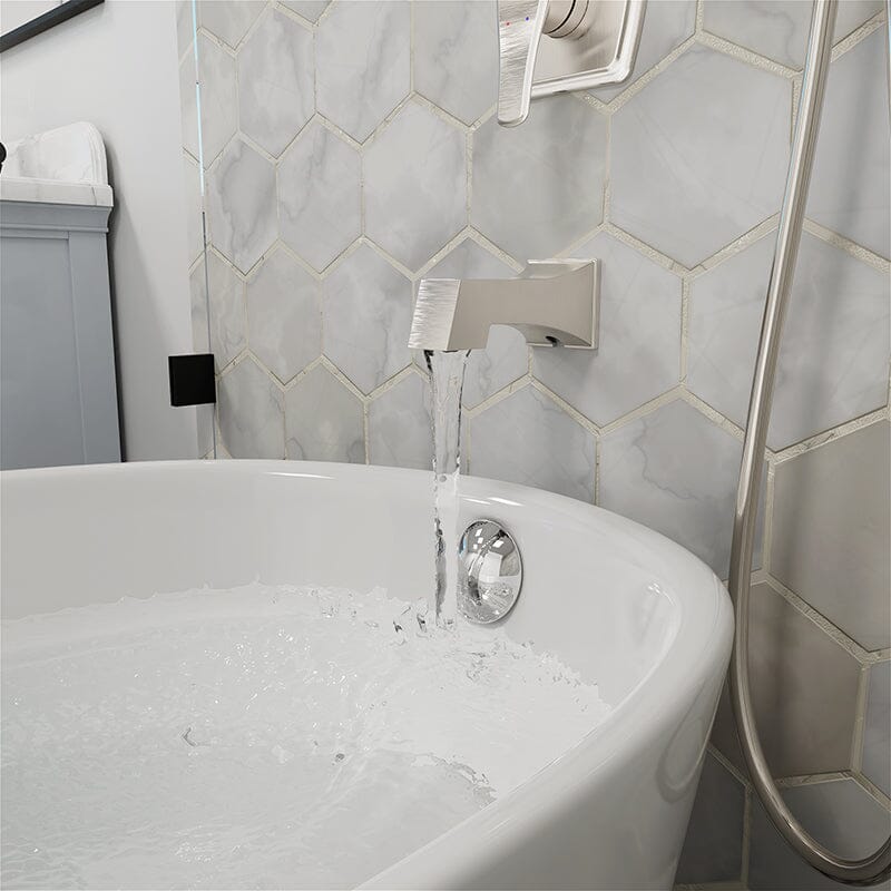 Shower Set 14" Rectangular Ceiling Shower Head with Hand Shower & Tub Spout