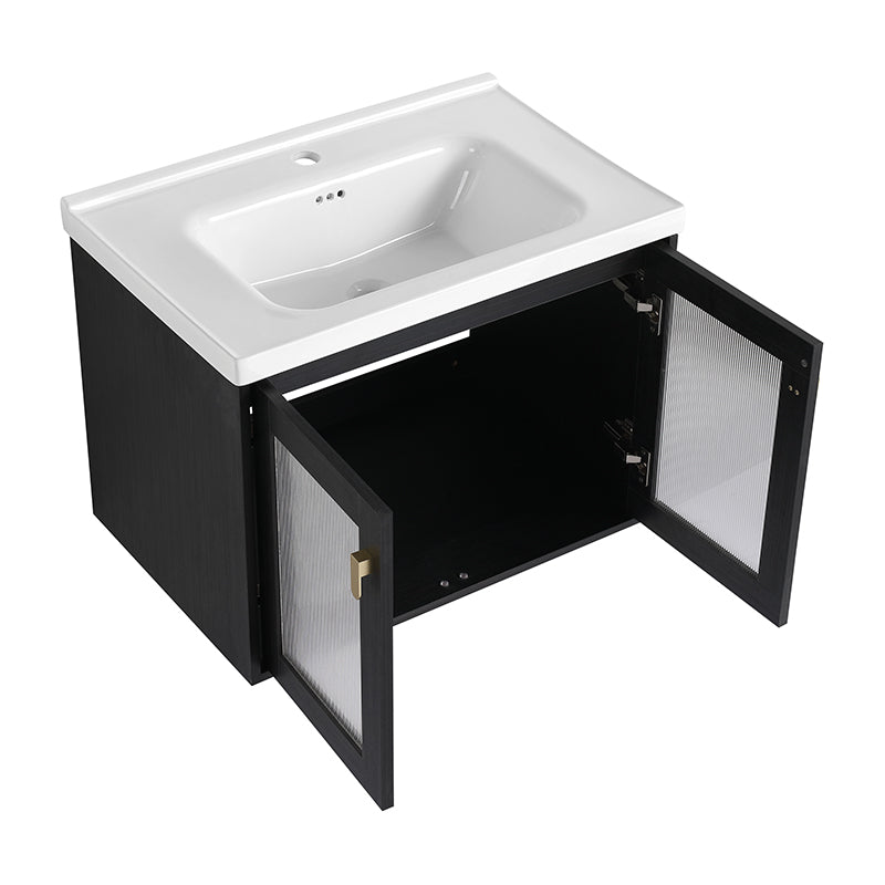 28 Inch Wall-Mounted Bathroom Vanity with Sink, for Small Bathroom