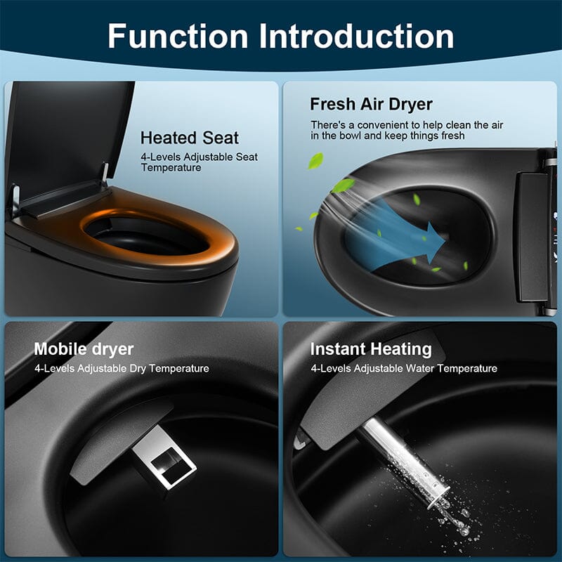 Giving Tree One-Piece Elongated Floor Smart Toilet with Remote Control and Automatic Cover
