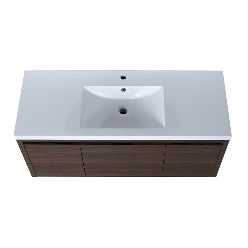 48-Inch Large Countertop Bathroom Vanity with Sink Floating Mount Soft-Close Drawers