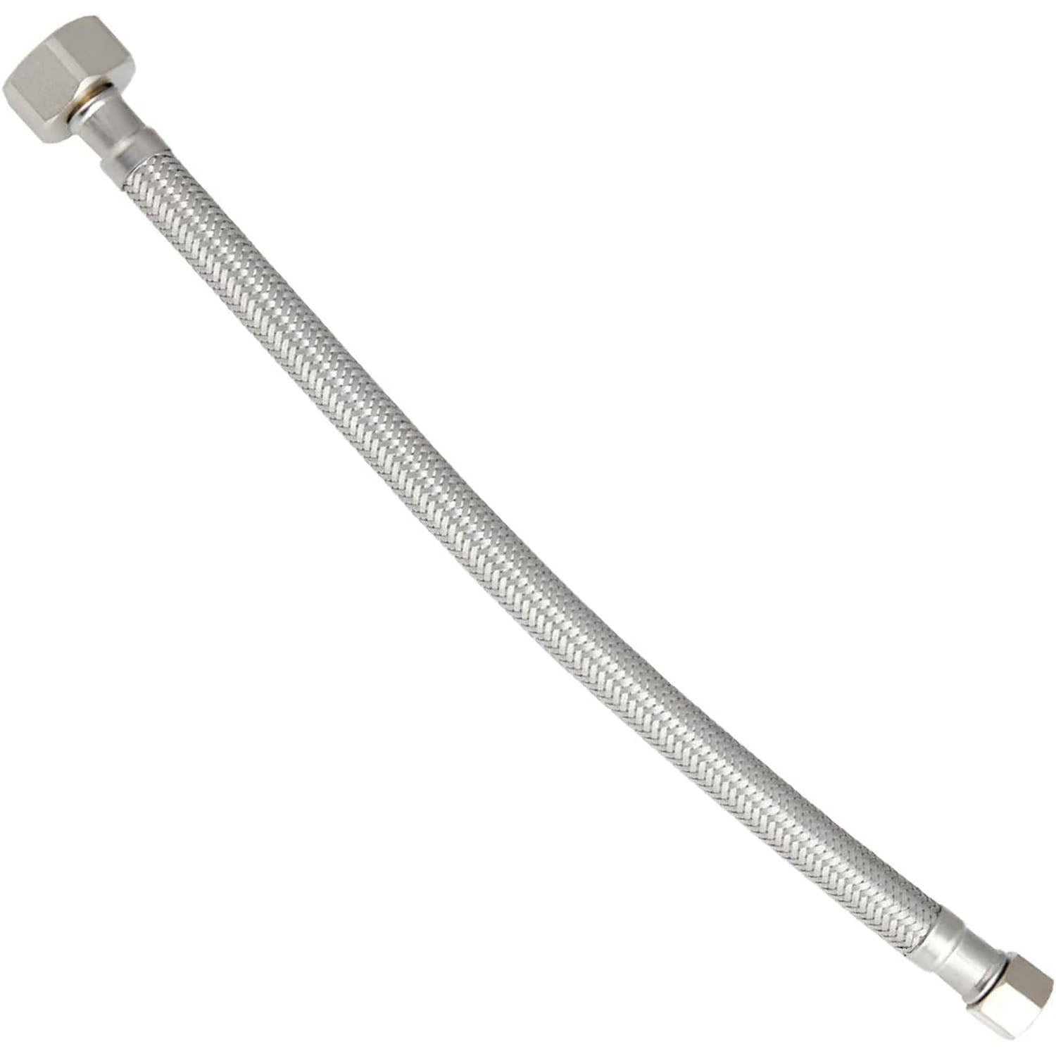 12 inch Stainless Steel Toilet Water Supply Line with 3/8 inch and 7/8 inch brass nut connectors