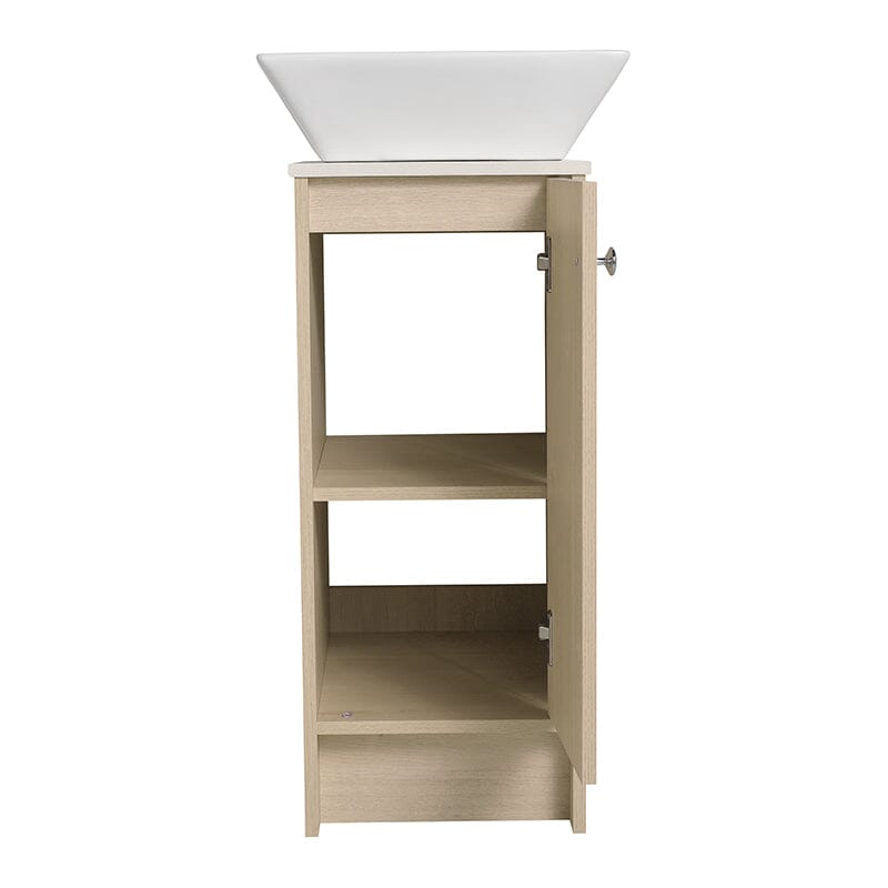 16-inch Freestanding Bathroom Vanity Square Sink With Soft-close Doors And Shelves