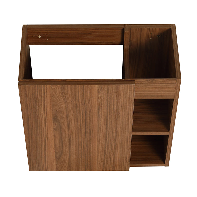 Mueble de baño flotante de 20 pulgadas para montaje en pared con lavabo de resina y puerta de armario con cierre suave.