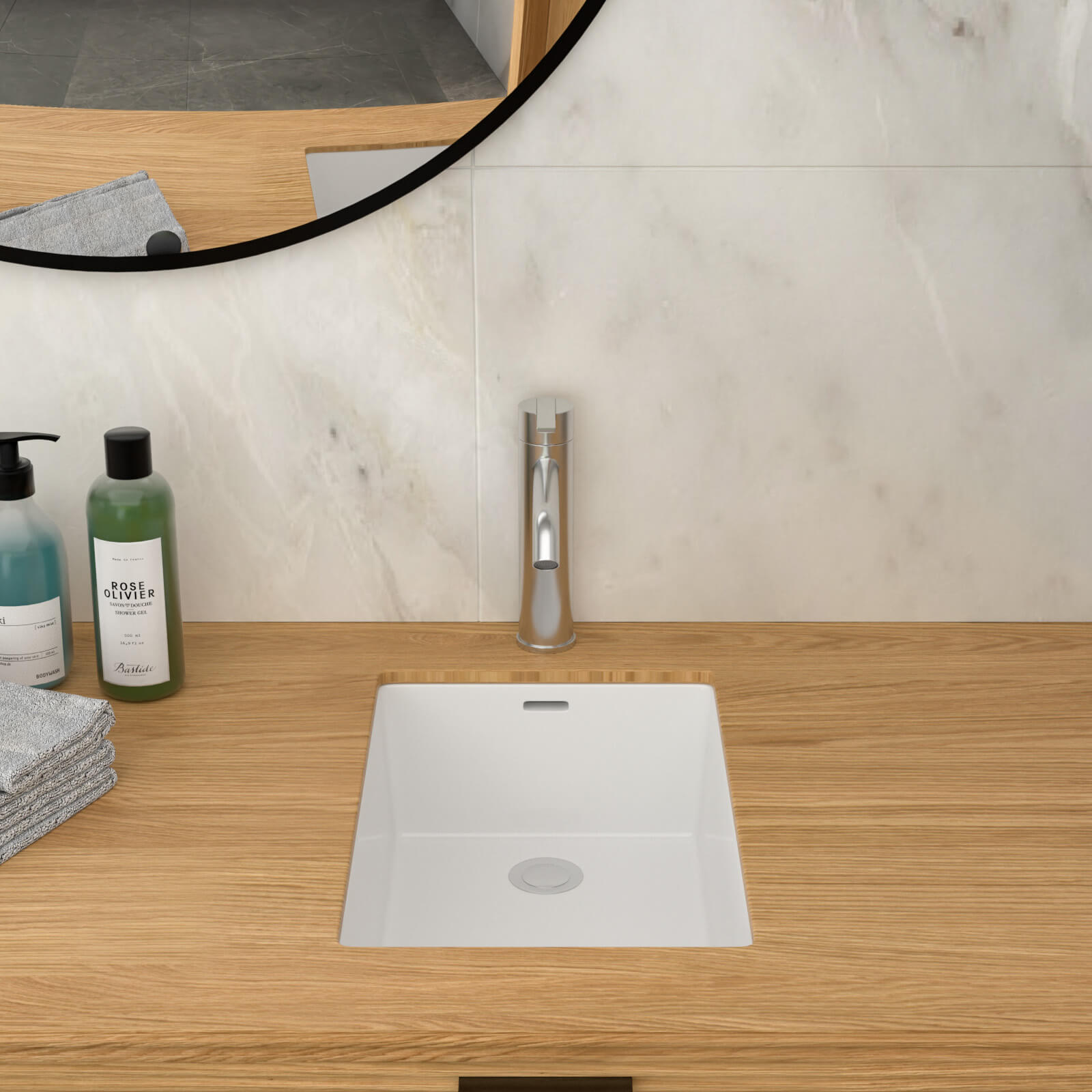 13x20 inch ceramic undermount bathroom sink with overflow hole