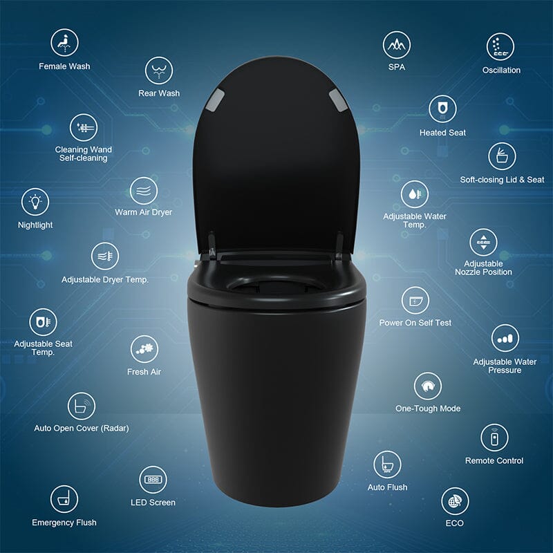 Giving Tree One-Piece Elongated Floor Smart Toilet with Remote Control and Automatic Cover