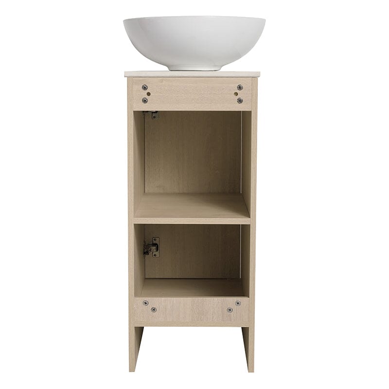 16" Freestanding Bathroom Vanity with Round Sink with Soft Close Doors and Shelves