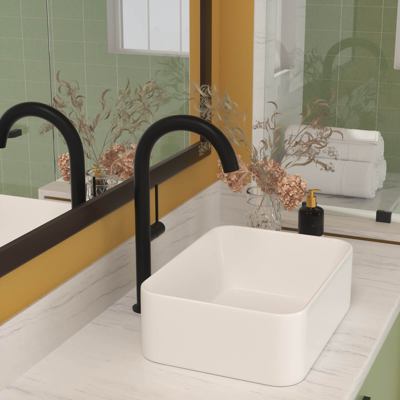 16x12 inch bathroom sink in glossy white finish