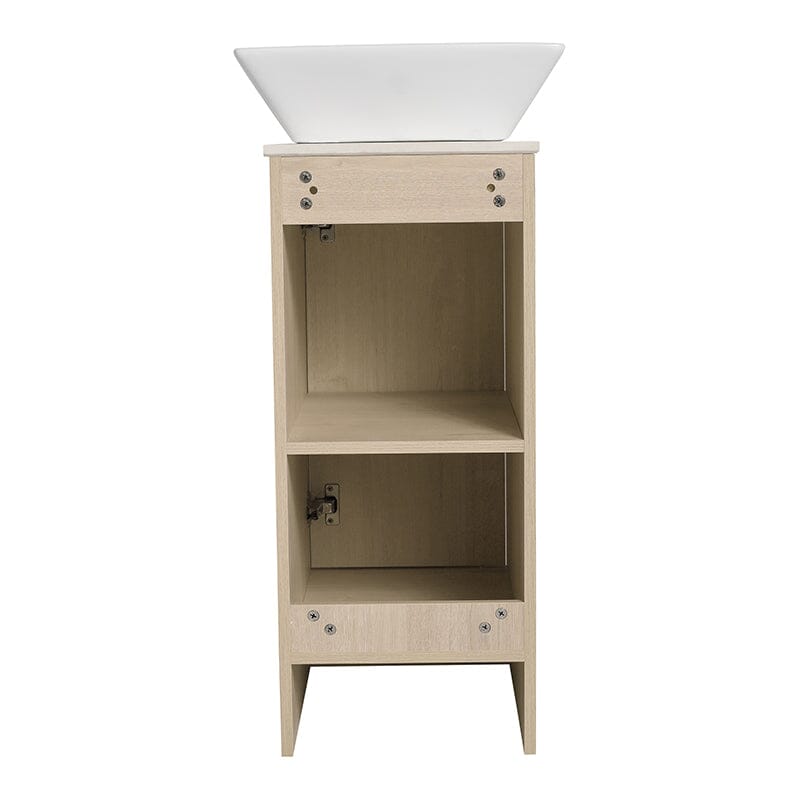16-inch Freestanding Bathroom Vanity Square Sink With Soft-close Doors And Shelves