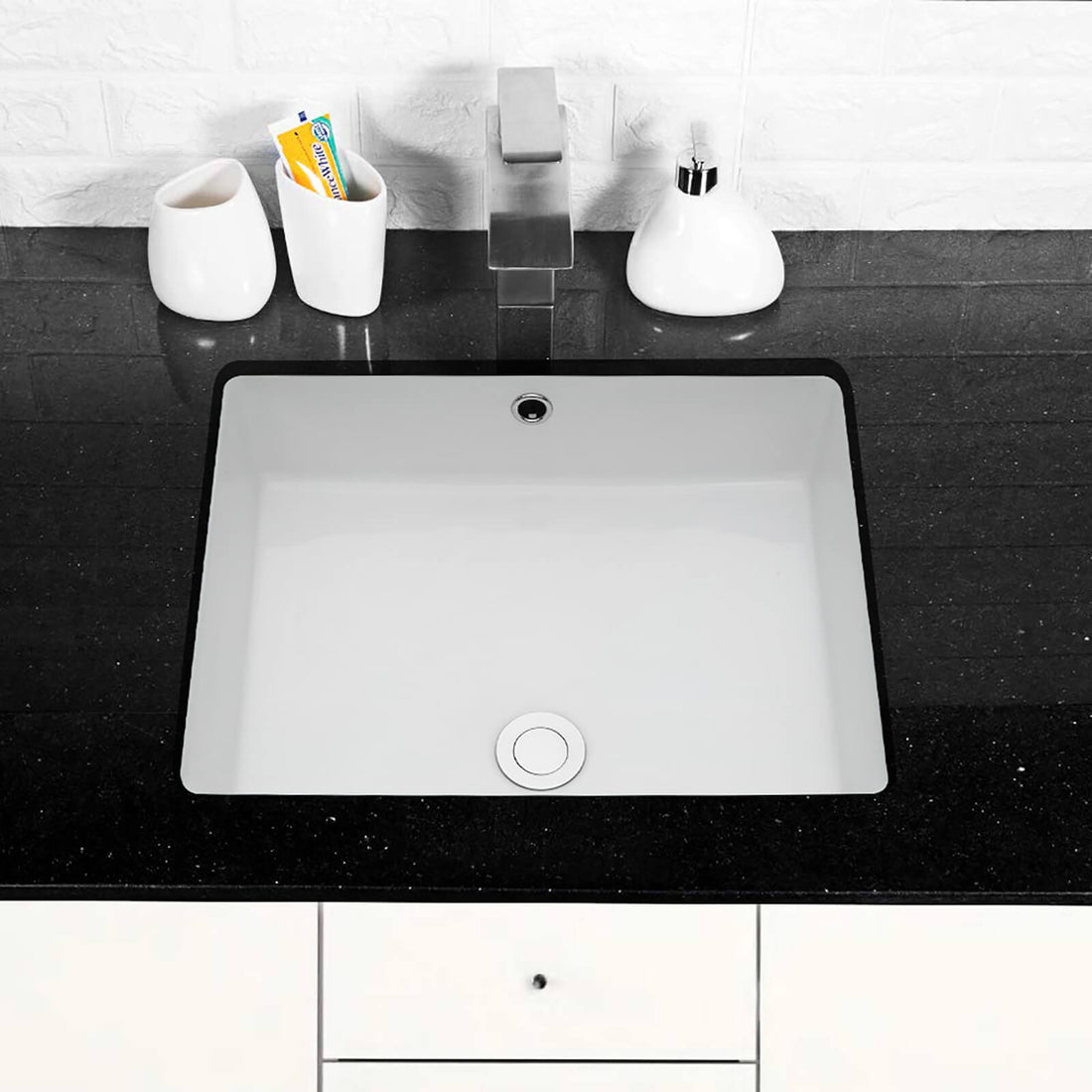 19x15 inch undermount ceramic bathroom sink with overflow