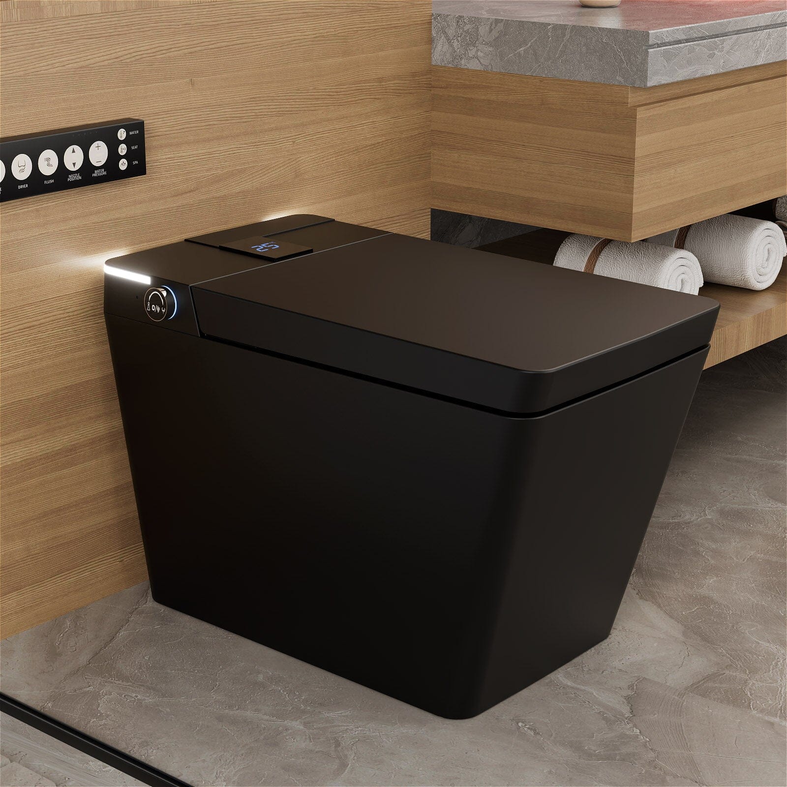 Giving Tree One-Piece Floor Mounted Square Smart Toilet with Remote Control and Automatic Cover