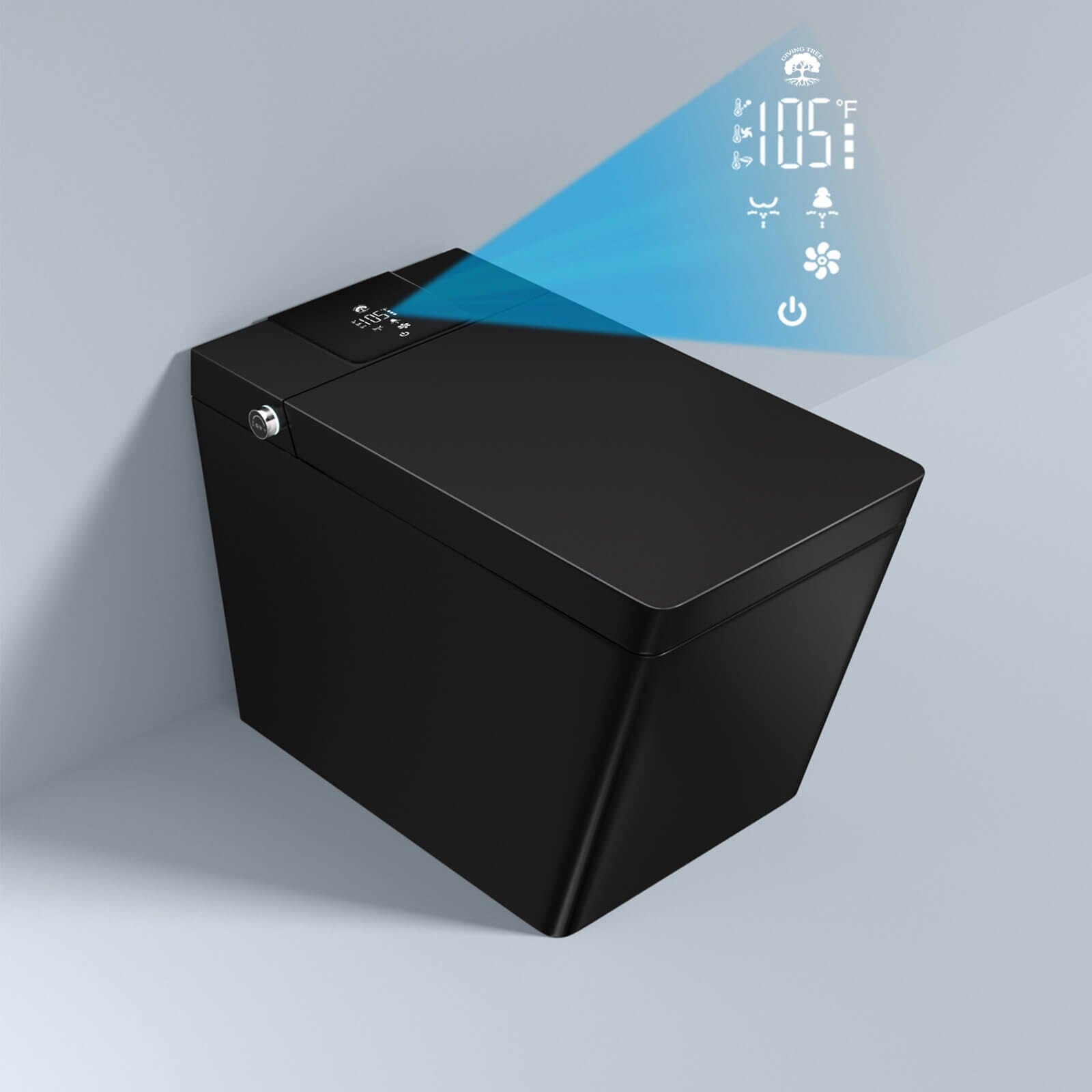 Giving Tree Smart Square One-Piece Floor Toilet with Remote Control and Automatic Cover