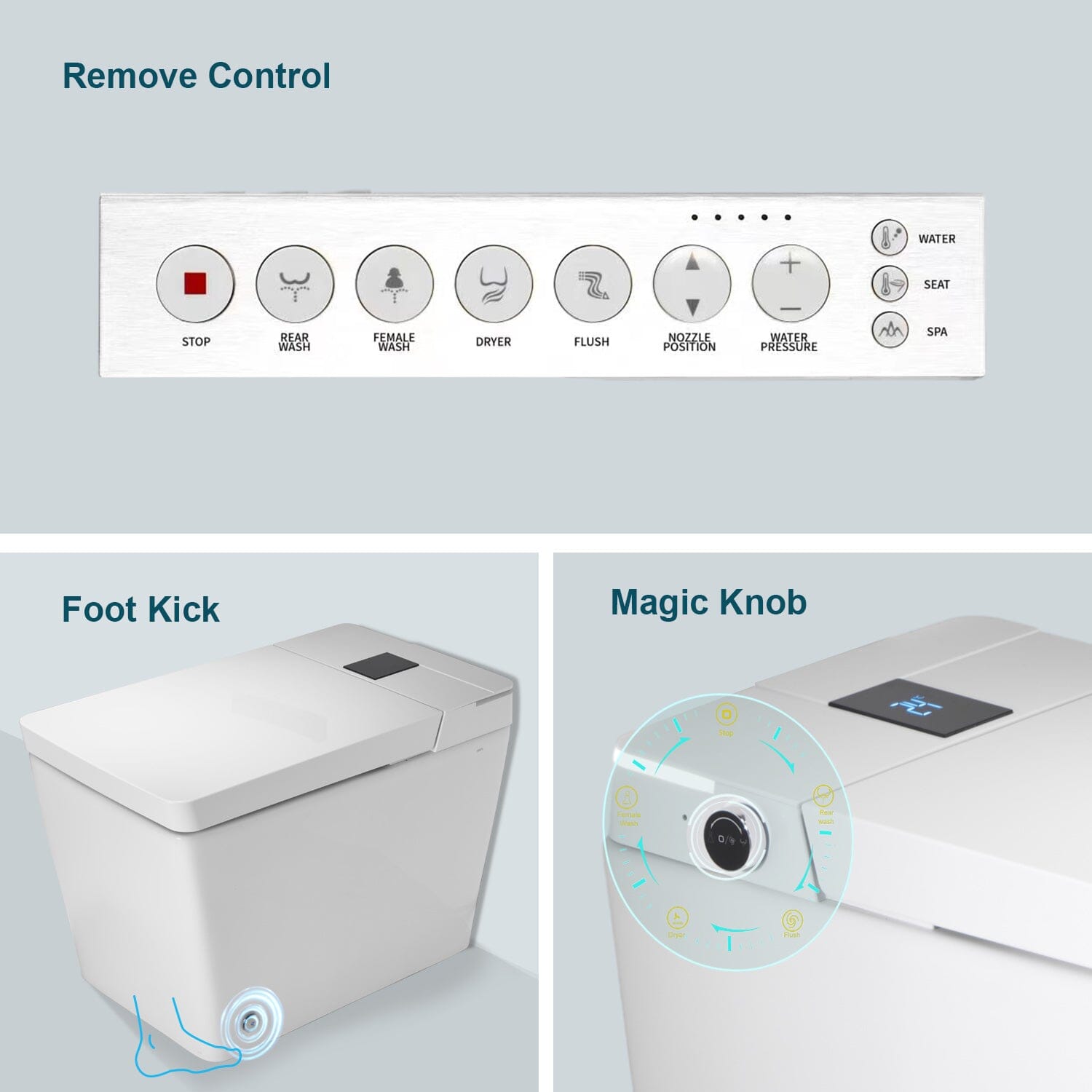 Giving Tree One-Piece Floor Mounted Square Smart Toilet with Remote Control and Automatic Cover