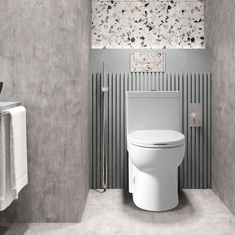 Giving Tree Powerful & Quiet Dual Flush Modern One Piece Toilet with Soft Closing Seat