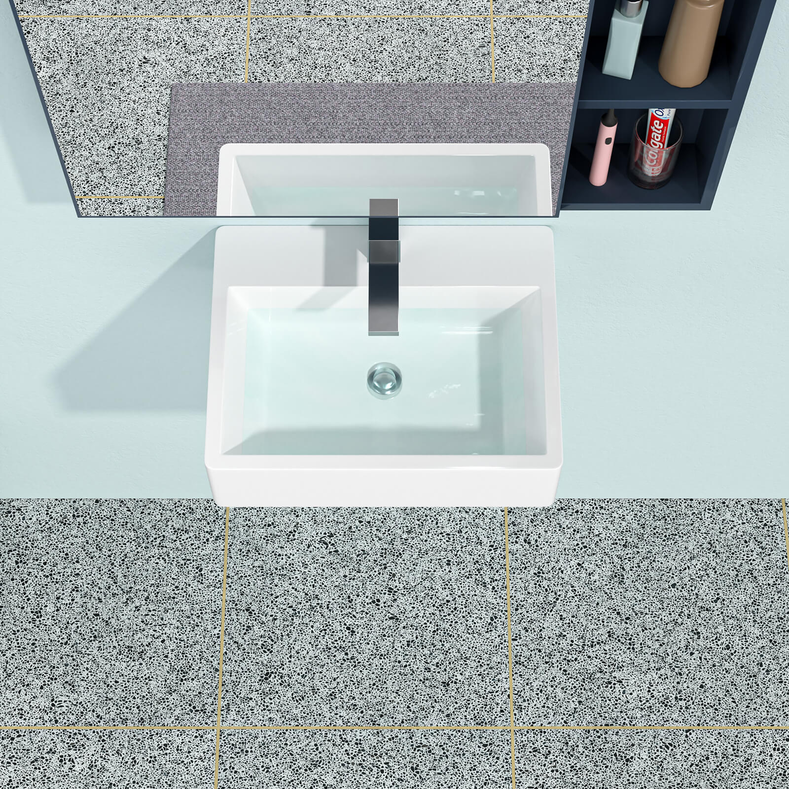 20 in x 16 in Wall Mounted Rectangular Ceramic Bathroom Sink