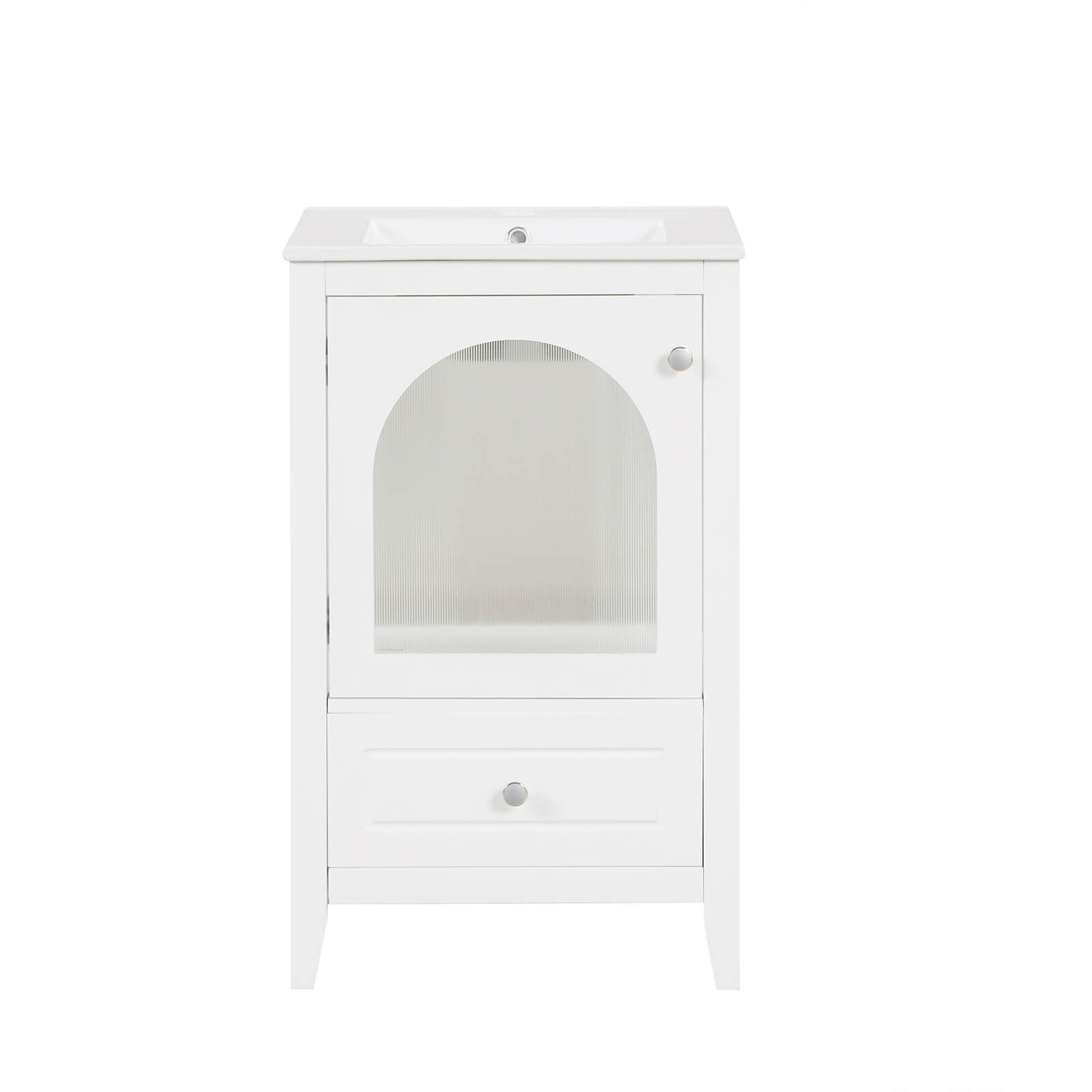 20-inch bathroom sink cabinet with elegant glass doors