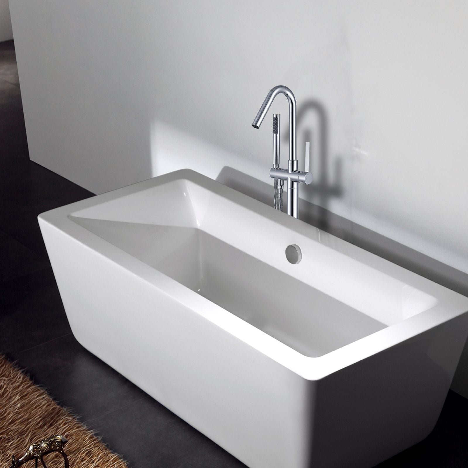 Hand Shower Silver Chrome Bath Faucet