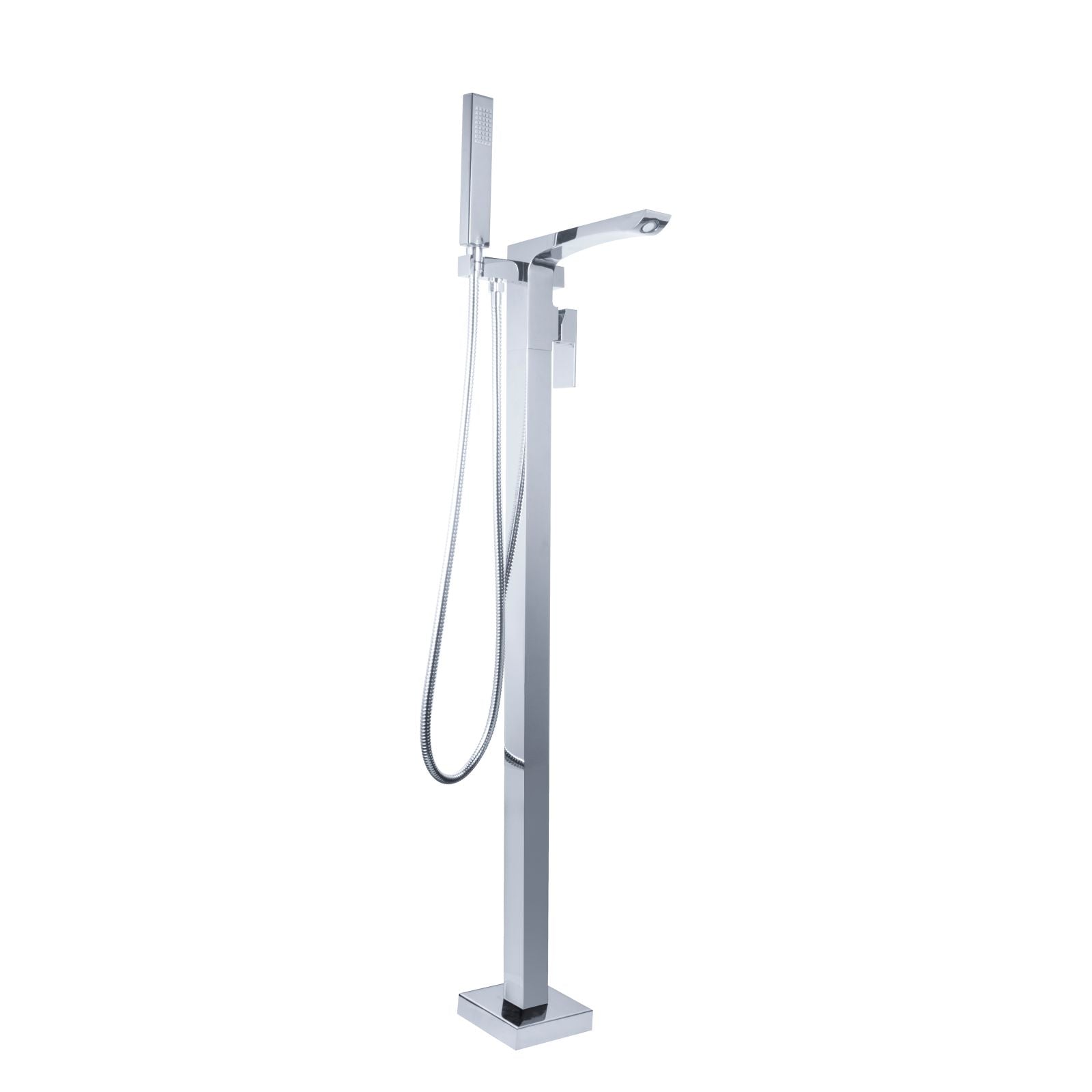 Chorme Color & Brass Material Floor Mounted Freestanding Tub Filler