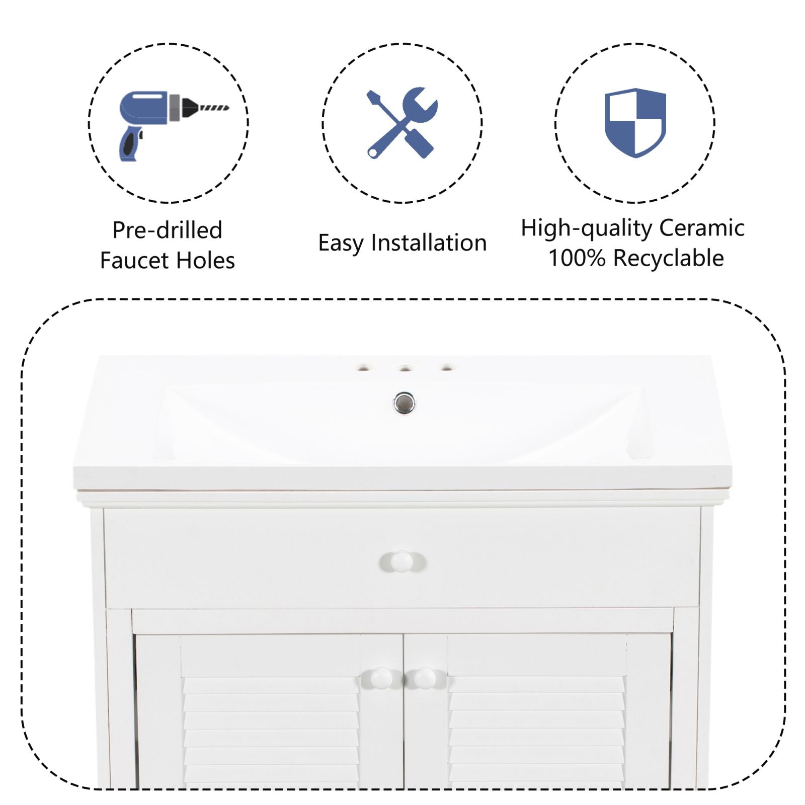 30" wood double doors bathroom vanity sink advantage