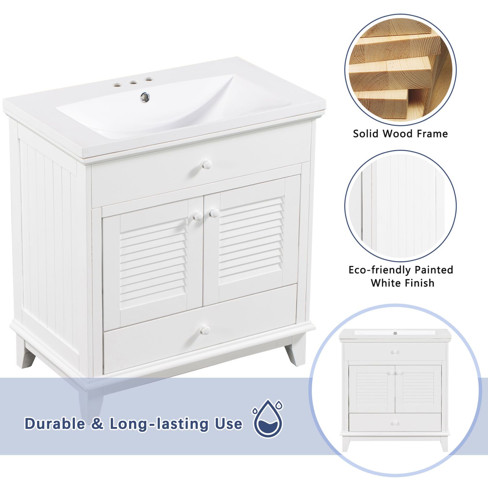 Durable & long-lasting use bathroom cabinet with sink