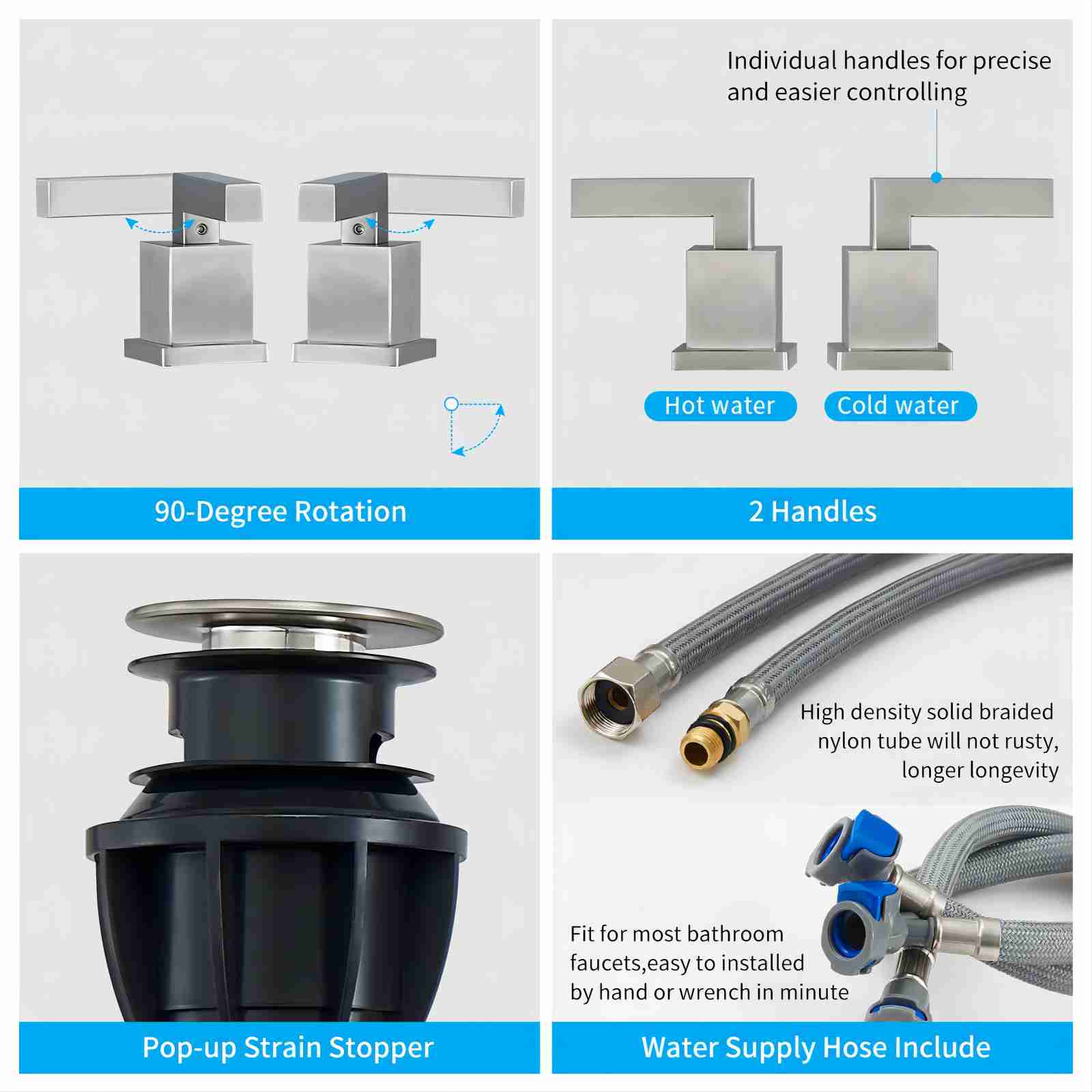 Brushed nickel faucet installation