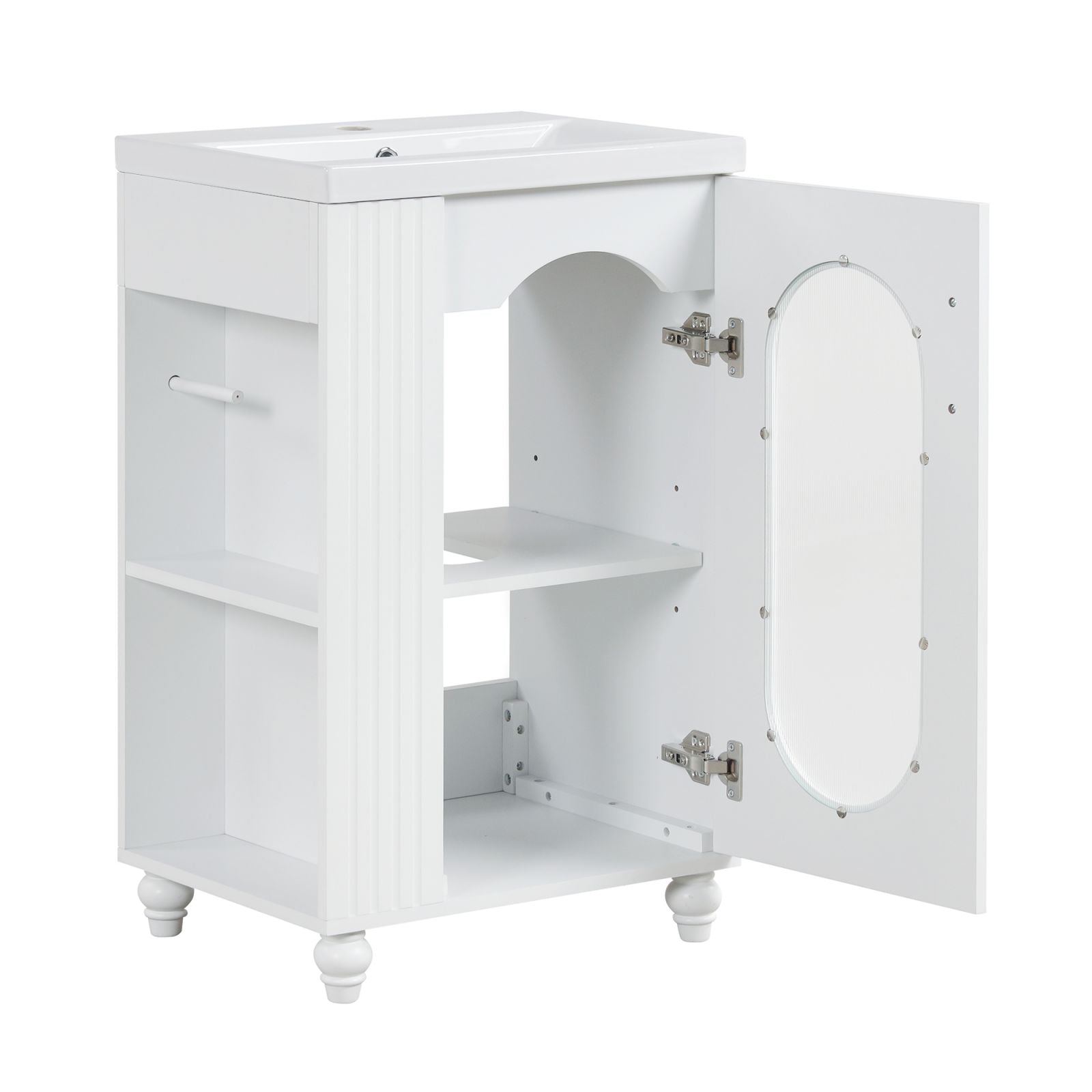 Single door 20" white bathroom vanity