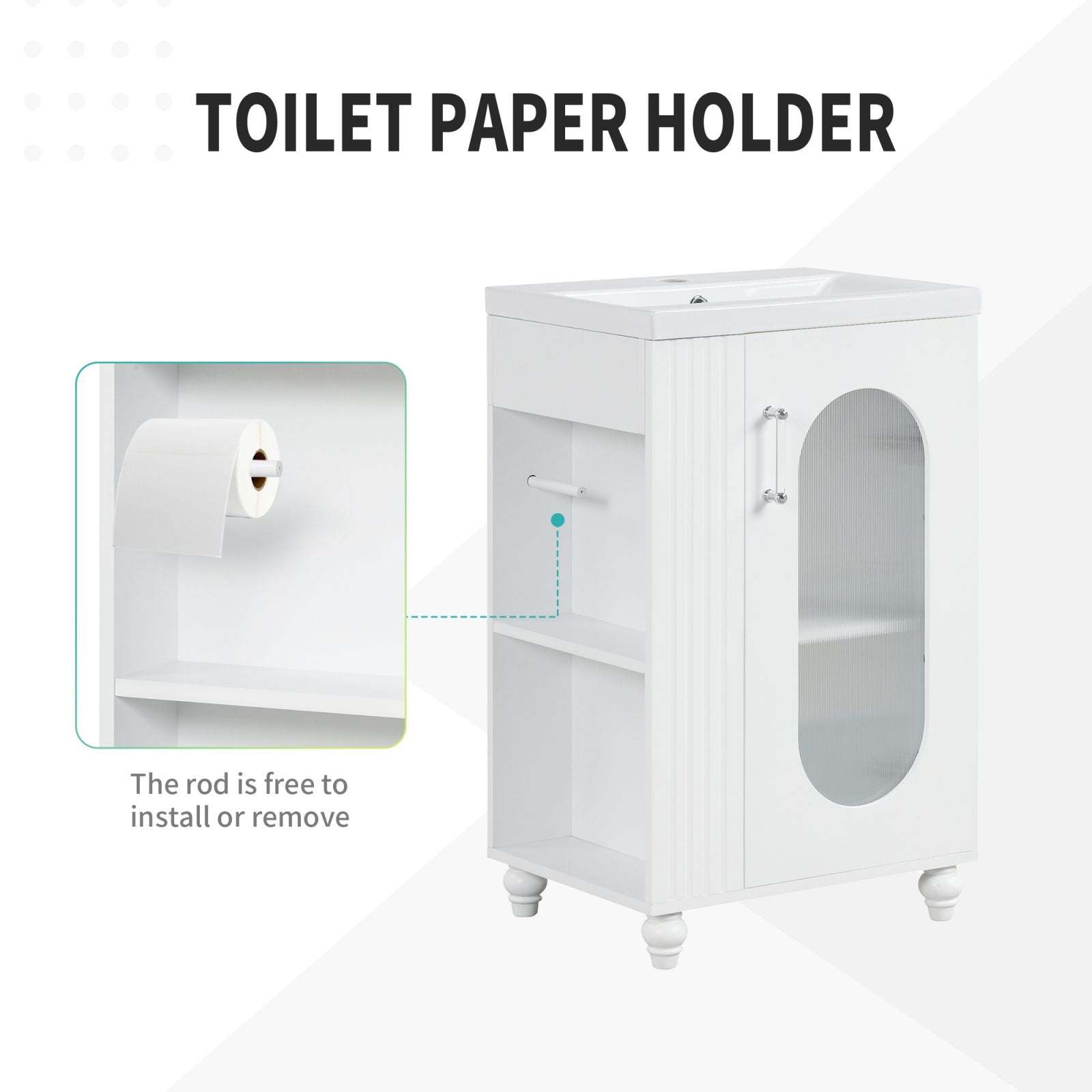 20" bathroom vanity with toilet paper holder