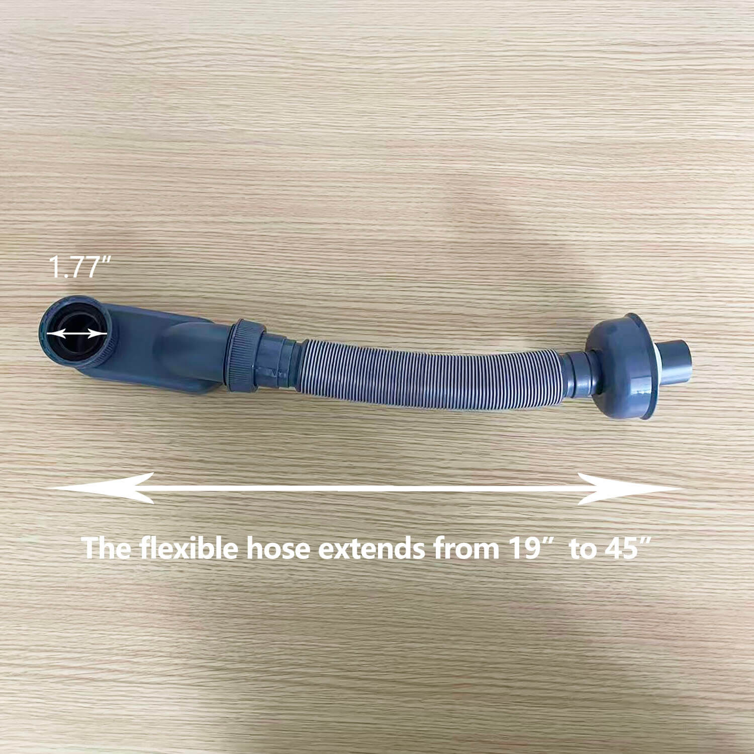 19” to 45“ Extendable Bathtub PVC Drain Pipe for Freestanding Bathtub, Easy Installation