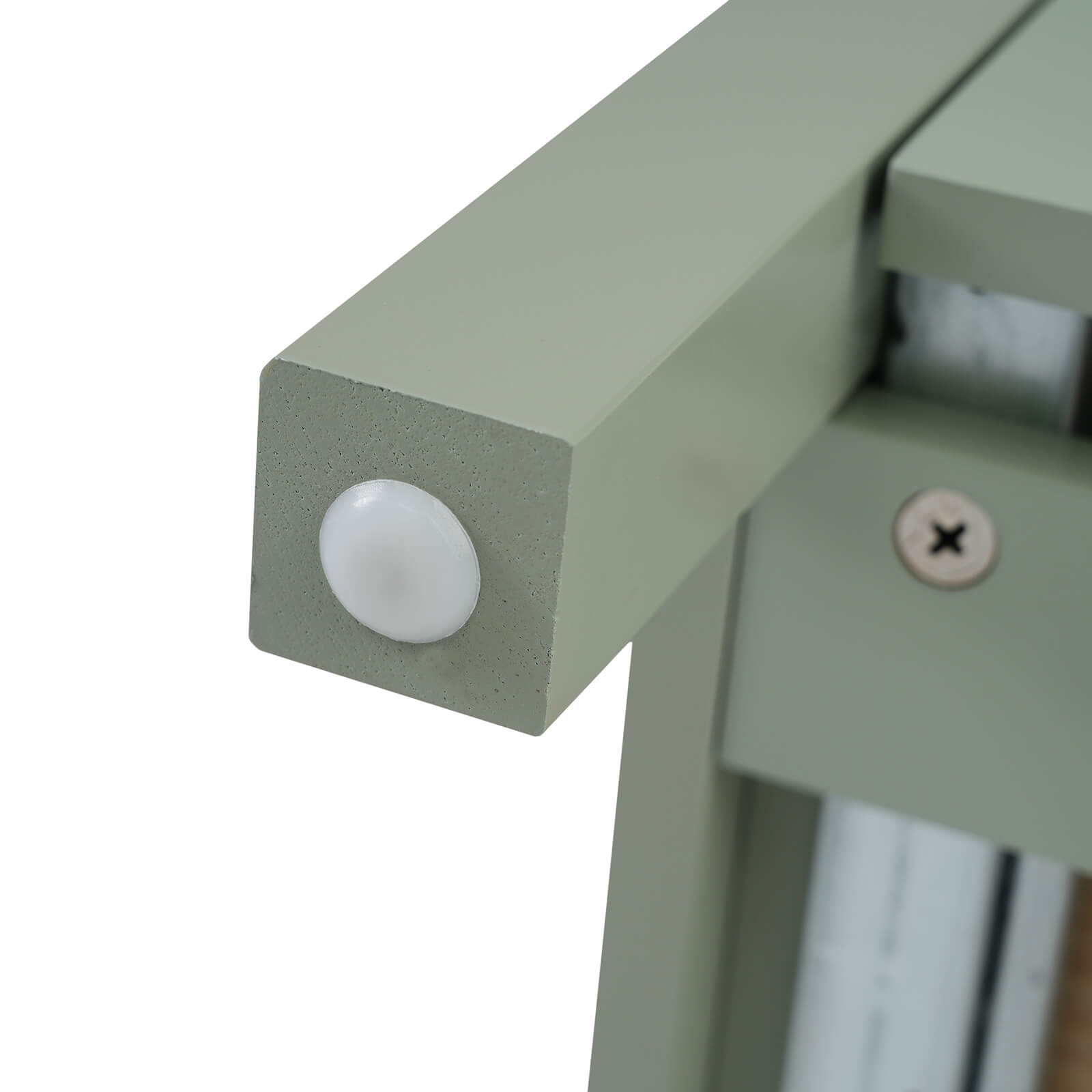 20 inch Leg Cushions for Green Dresser with Frosted Glass Door