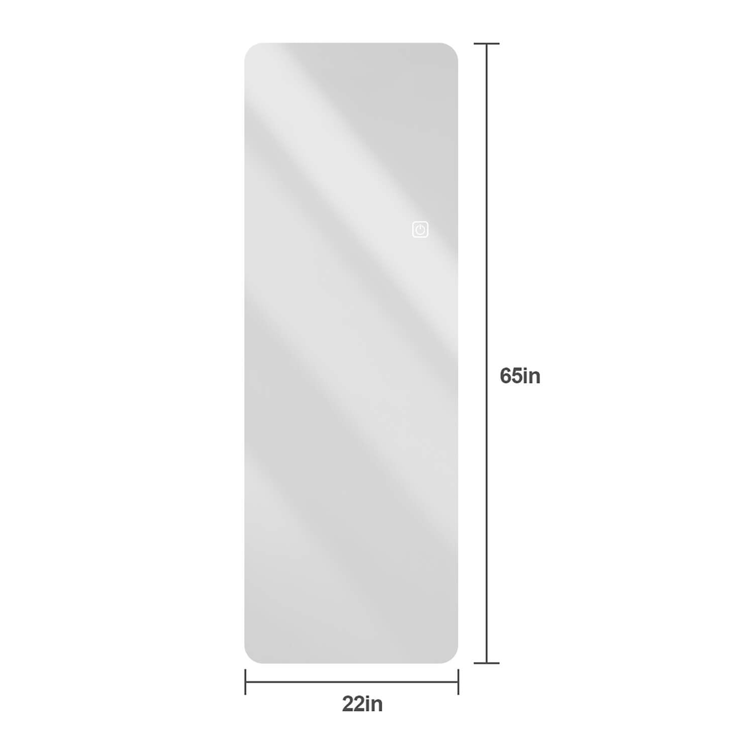 22 x 65 inches slim full length mirror with touch control
