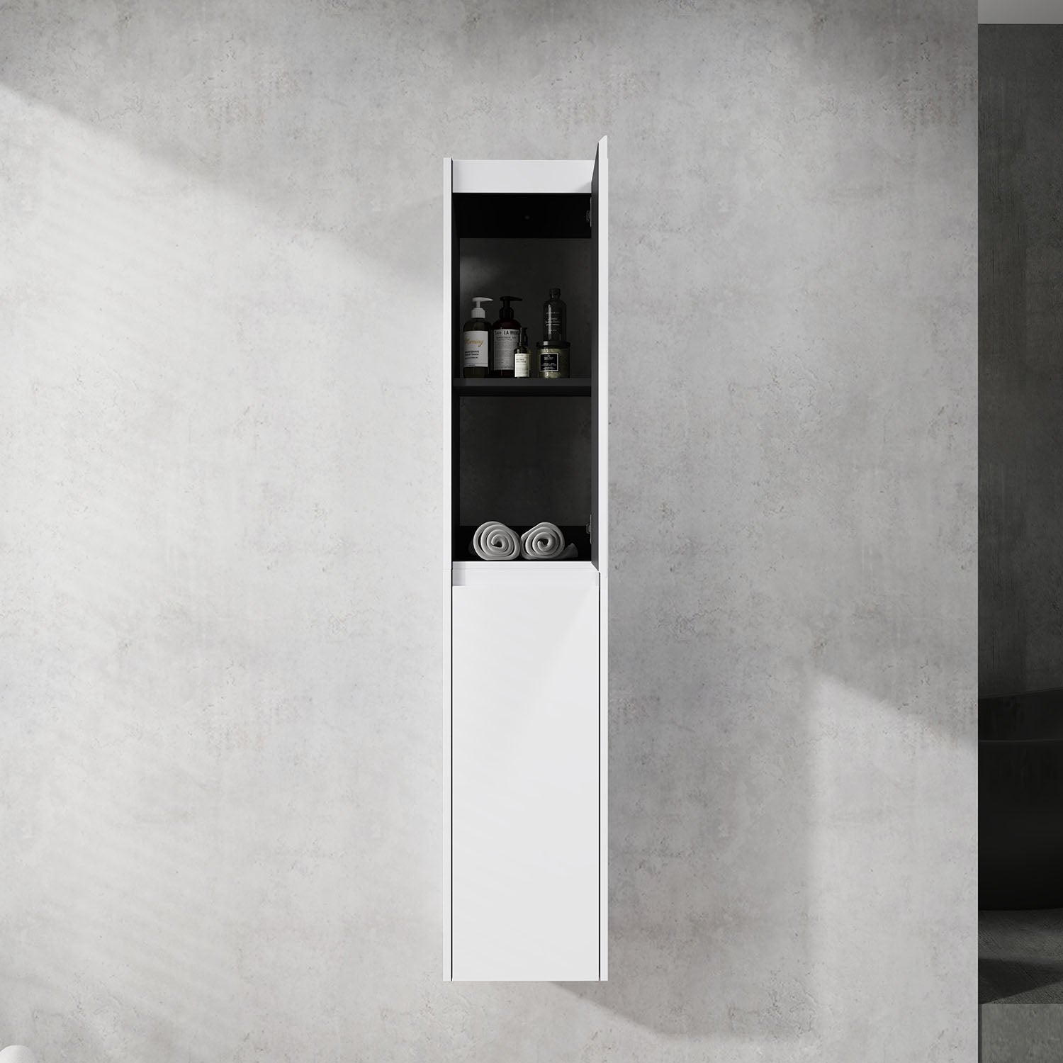 24" White Bathroom Wall Cabinet with Shelves