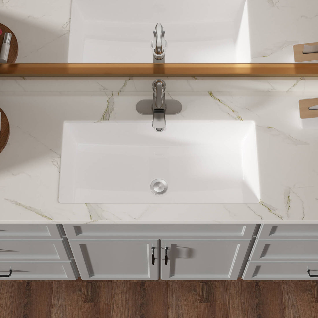 28 inch white ceramic undermount sink for modern bathrooms