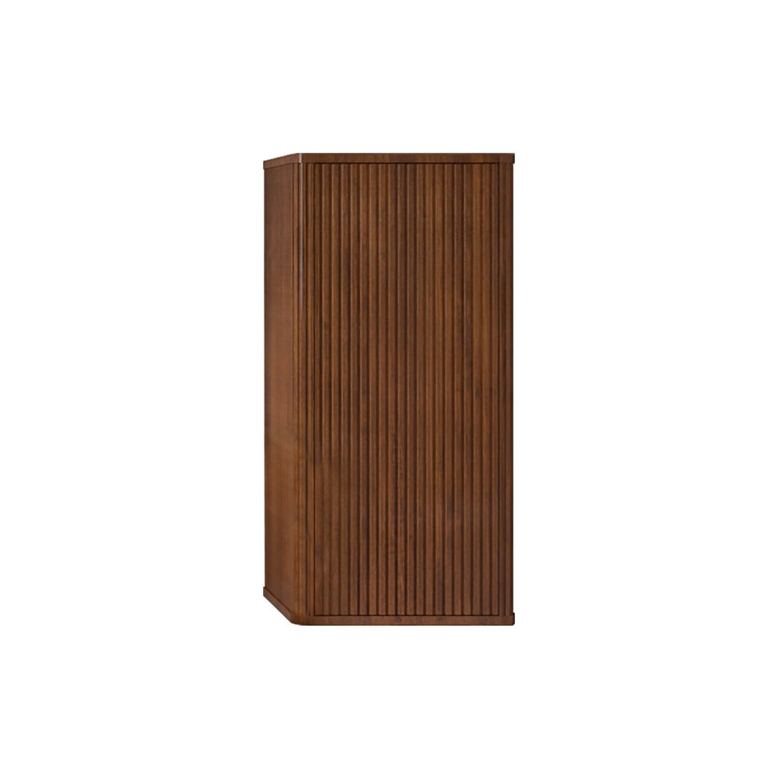 29-Inch Tall Walnut Wall Cabinet Stylish Storage with Curvy Design