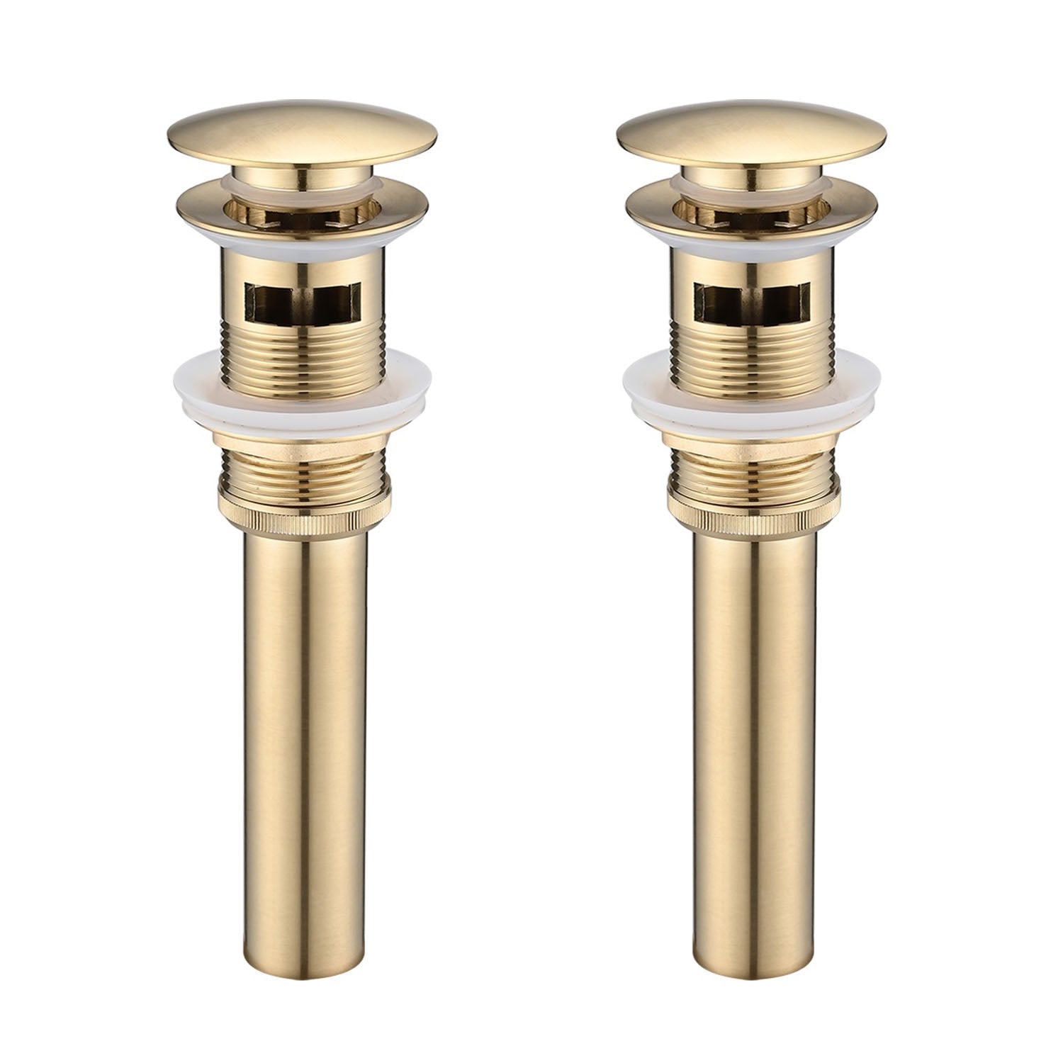 2PCS Brushed Gold Bathroom Sink Pop Up Drain with Overflow
