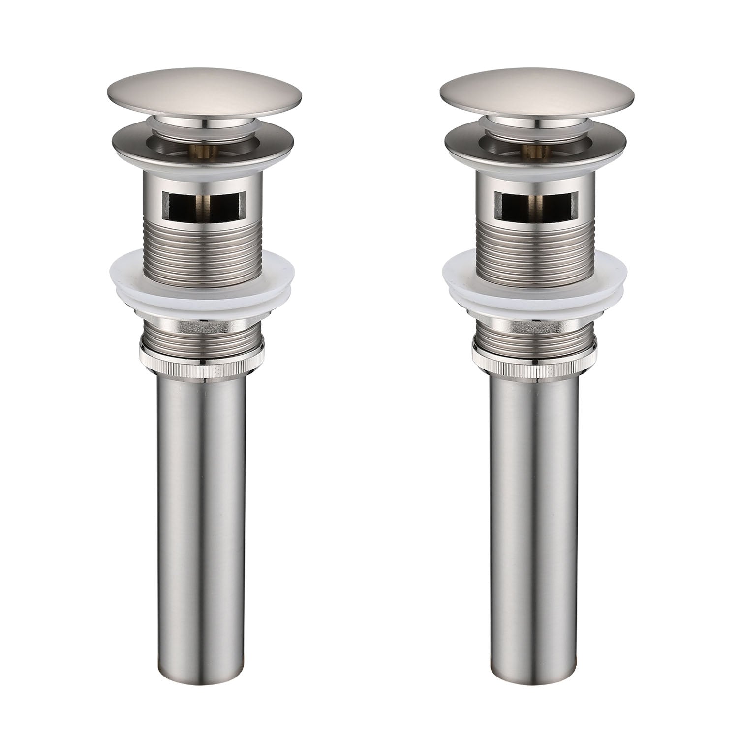 2PCS Brushed Nickel Bathroom Sink Pop Up Drain with Overflow