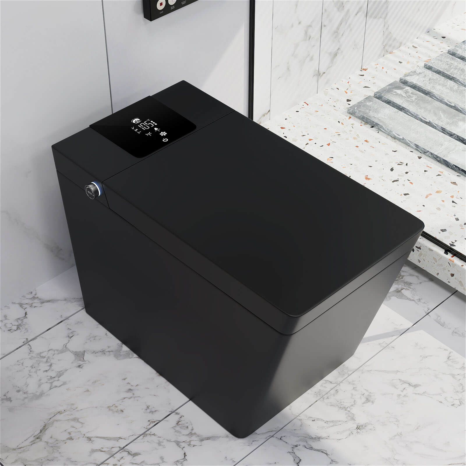 Giving Tree Smart Square One-Piece Floor Toilet with Remote Control and Automatic Cover