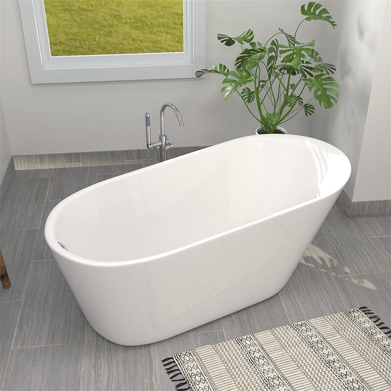 69" x 30" Acrylic Trapezoid Freestanding Bathtub