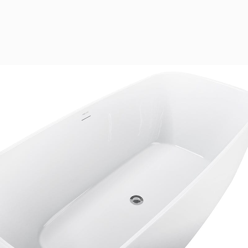 Mokleba 67" Acrylic Rounded Rectangle Freestanding Soaking Bathtub Double Ended