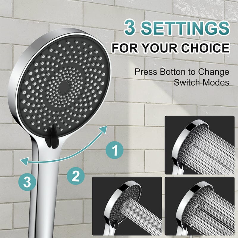 10" Round Shower Head & Hand Shower with Hose Replacement Accessories