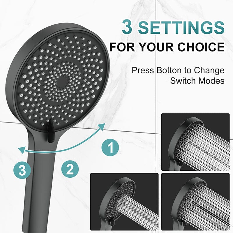 10" Round Shower Head & Hand Shower with Hose Replacement Accessories