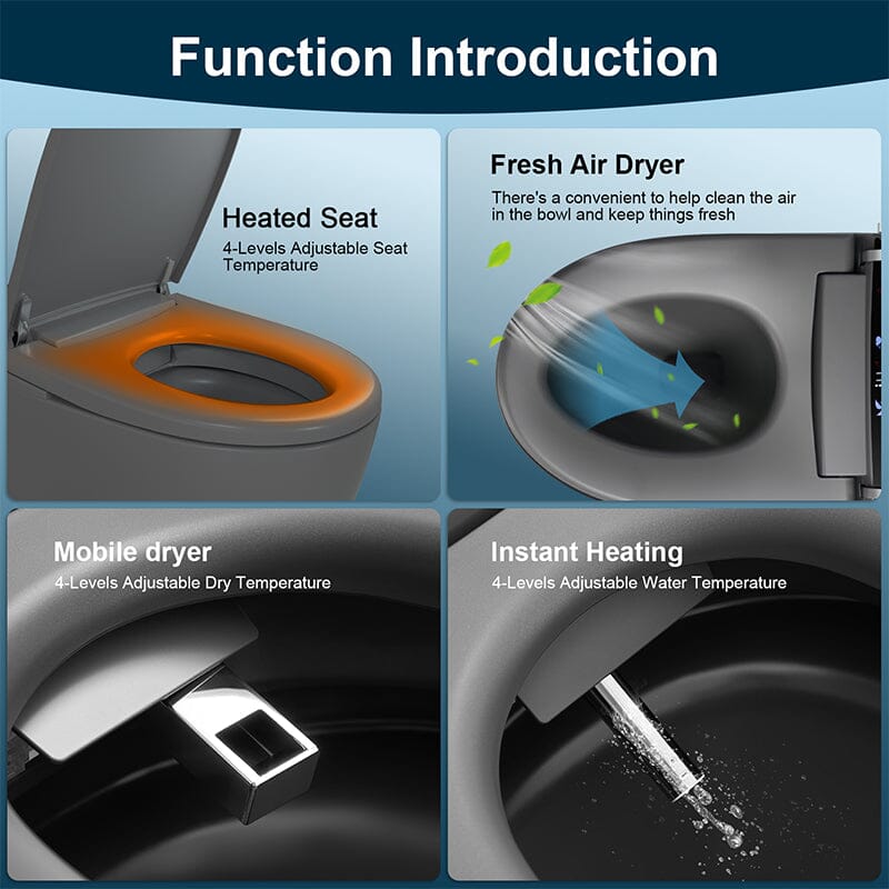 Giving Tree One-Piece Elongated Floor Smart Toilet with Remote Control and Automatic Cover