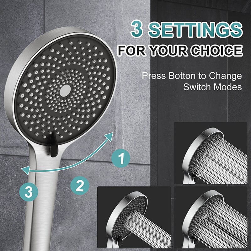 10" Round Shower Head & Hand Shower with Hose Replacement Accessories