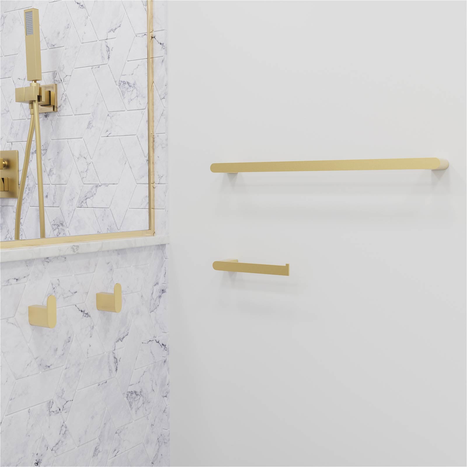 3 Piece Brushed Gold Bathroom Hardware Set