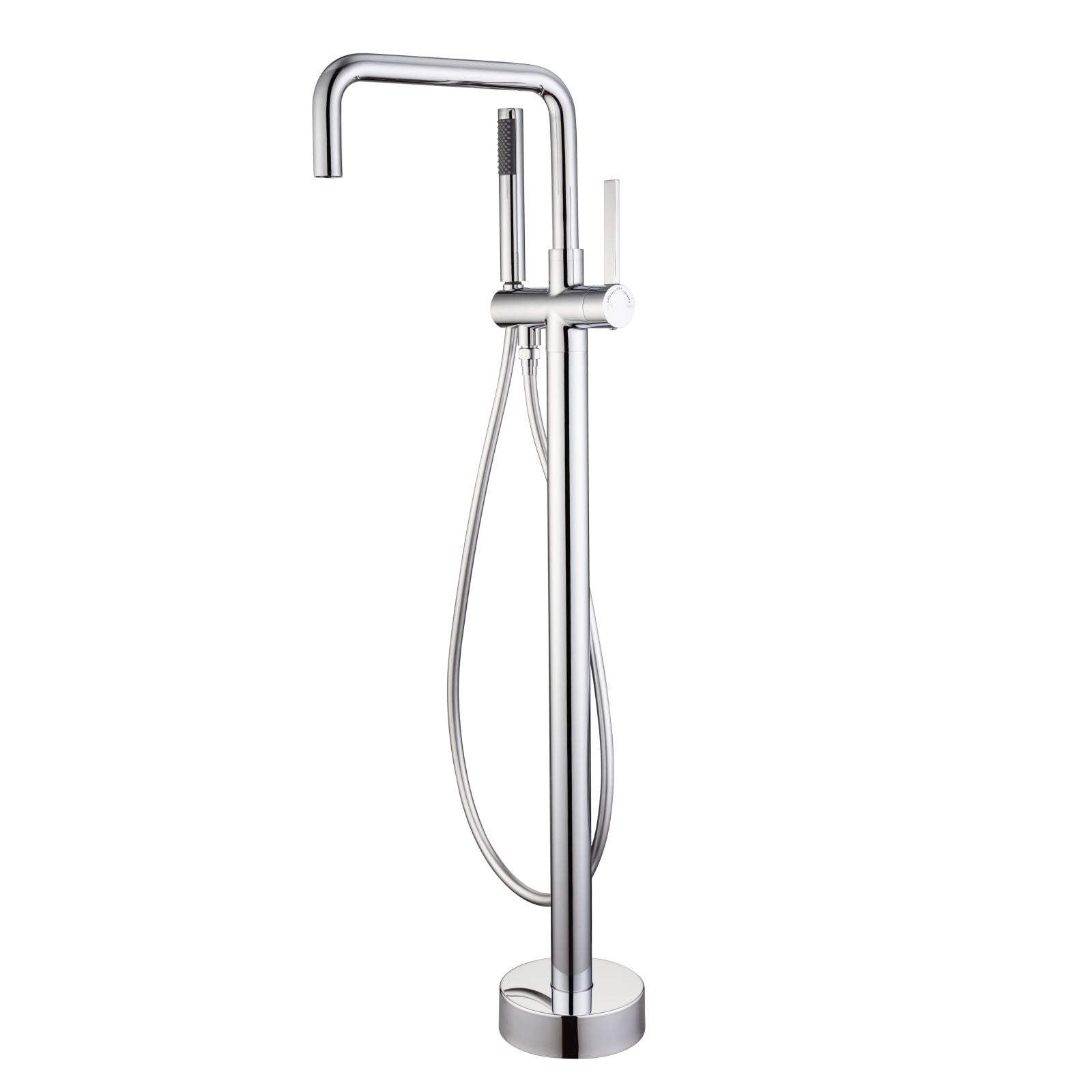 30" Chrome Streamline Brushed Nickel Brass Construction Independent Freestanding Tub Filler Faucet