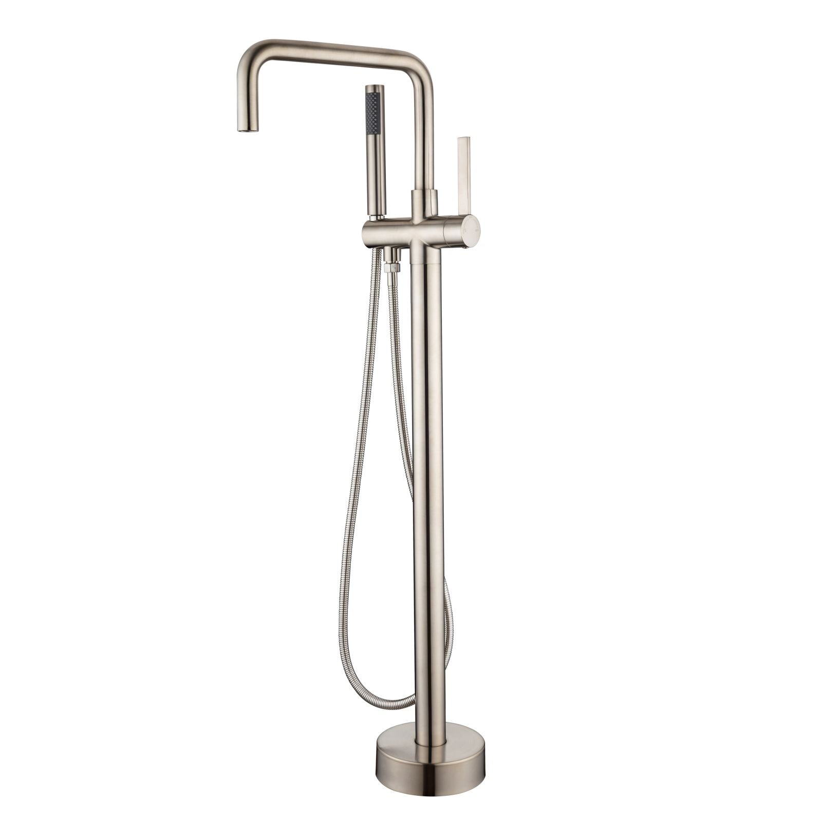 30" Streamline Brushed Nickel Brass Construction Independent Freestanding Tub Filler Faucet