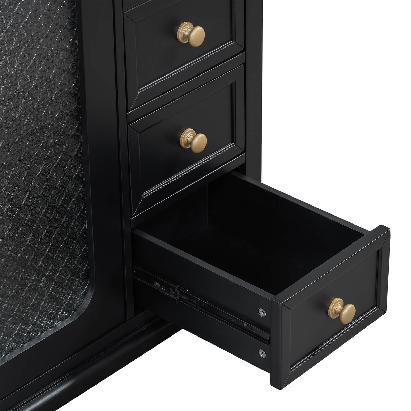 30 inch bottom drawer for black bathroom vanity with frosted glass door