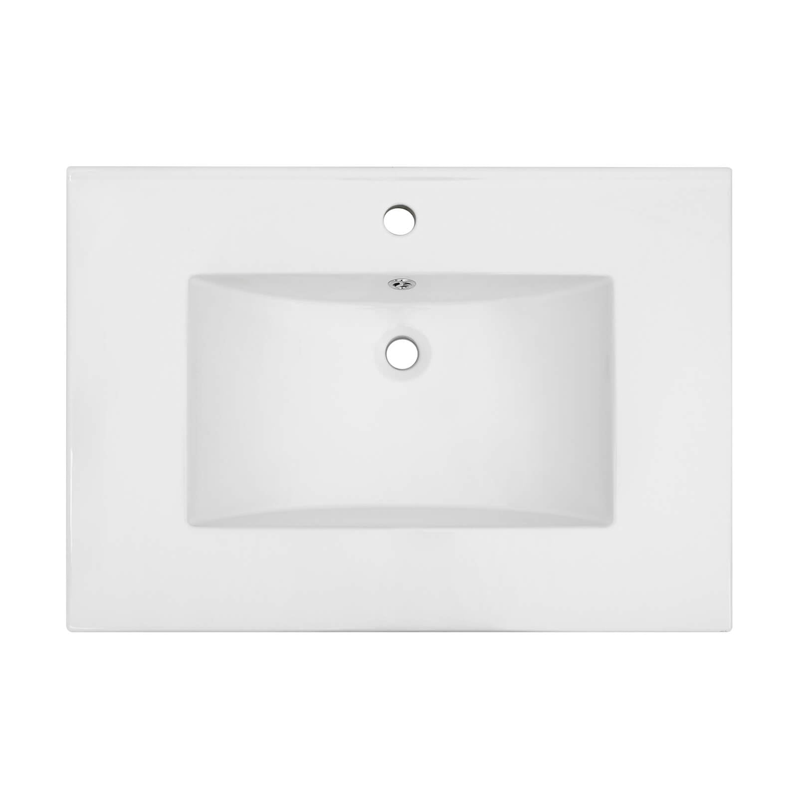 30x18 modern white sink with single hole faucet configuration