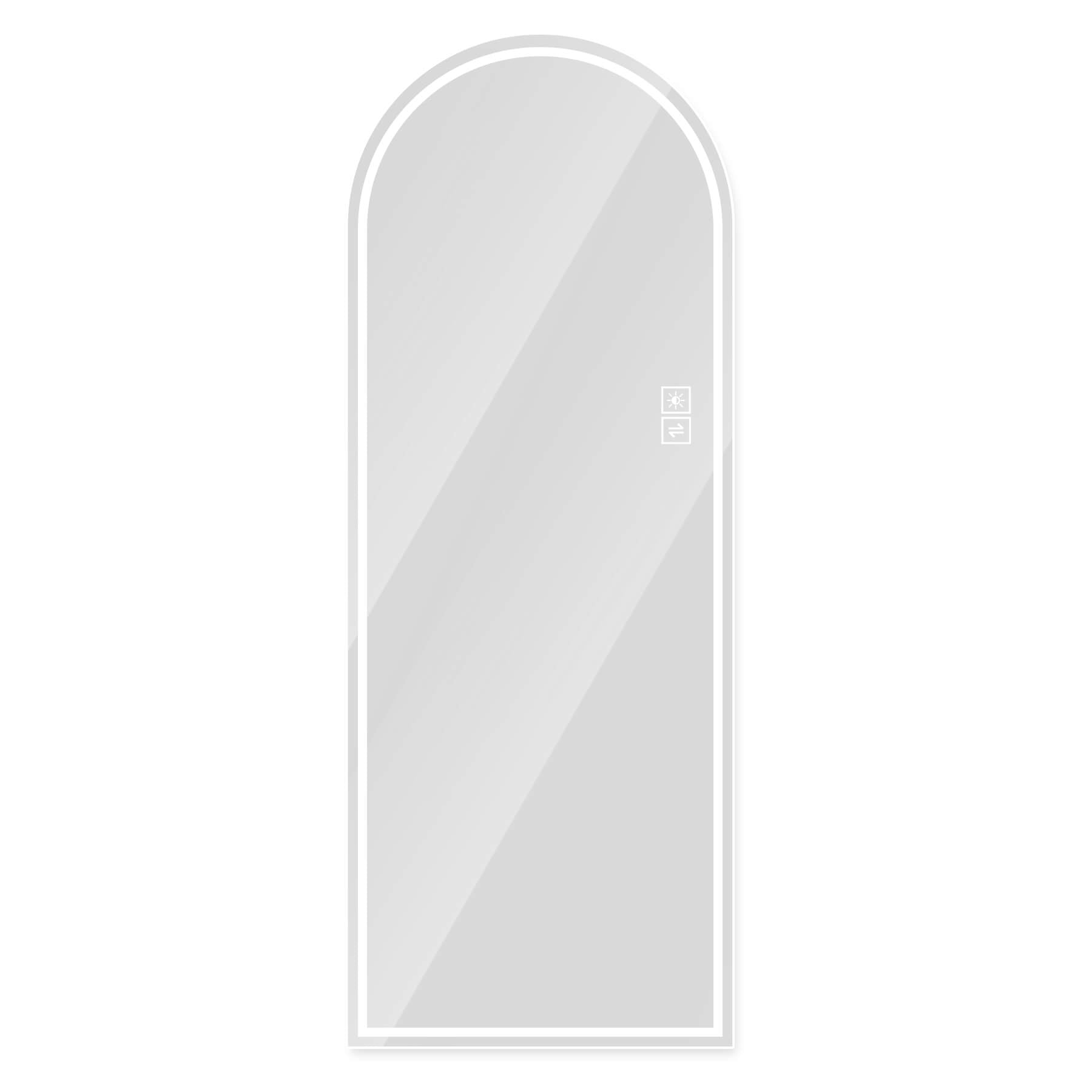 65"x21" Arch LED Bathroom Mirror with Anti-Fog, Dimmable Tri-Color Lights