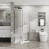 34 x 72 in Chrome Semi Frameless Corner Shower Enclosure