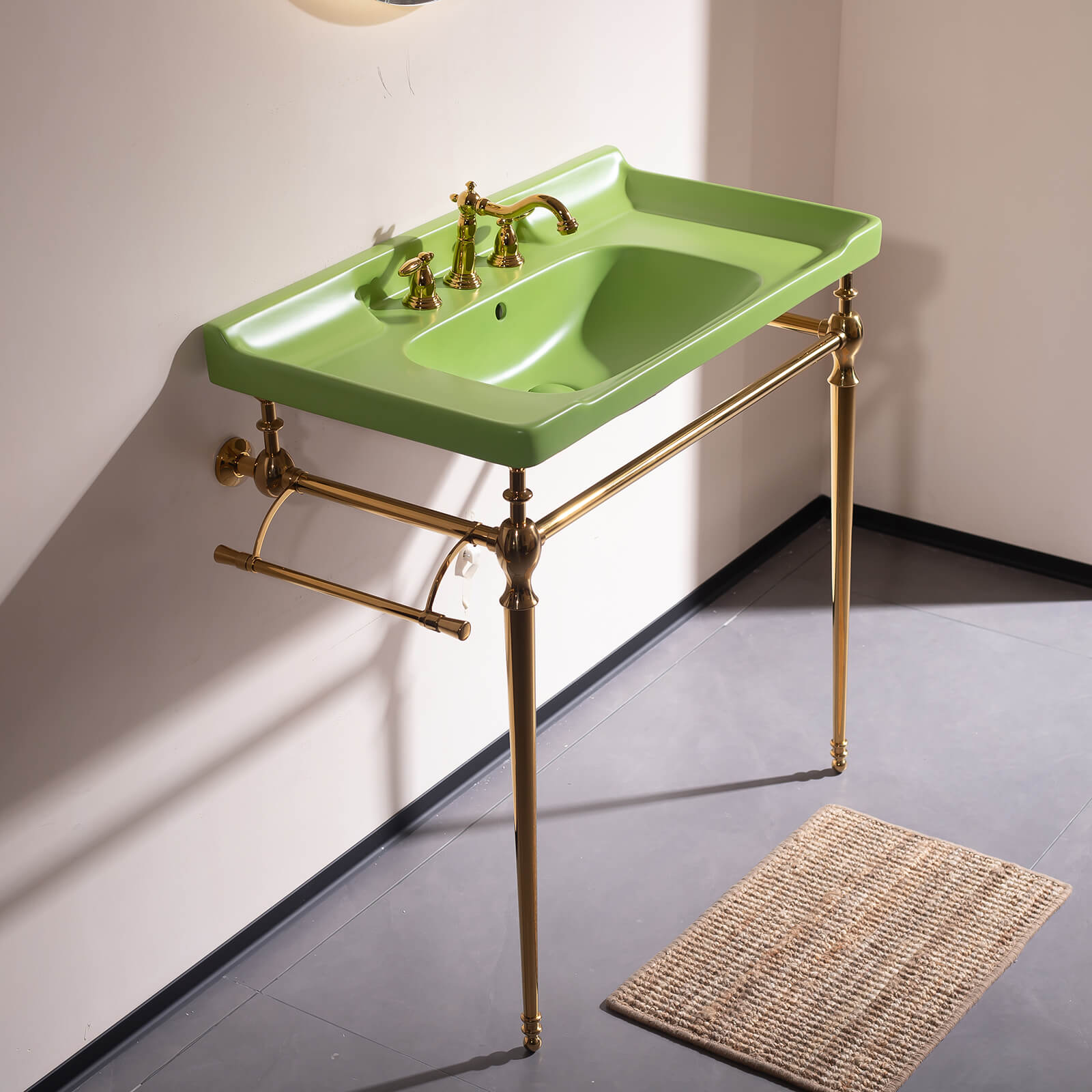 36-in-Green-Ceramic-Console-Sink-with-Gold-Metal-Legs